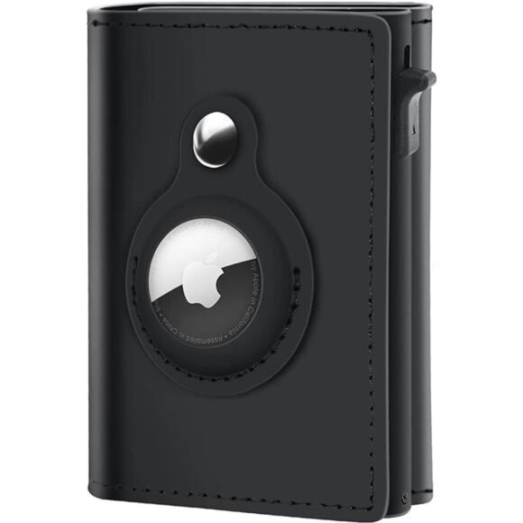 AirTag Wallet Genuine Leather Air Tag Wallet RFID Technology Credit - Picture 1 of 7